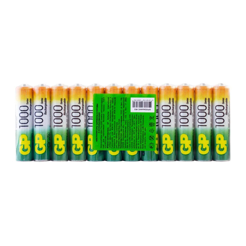Аккумулятор GP GP100AAAHC-B12 ААА 1000 series (min 950mAh)12 шт