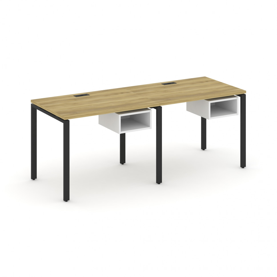 Concept Рабочая станция односторонняя с подвес. тумбами 2 места CN.ORS-101 Дуб Винченцо/Белый Брилли