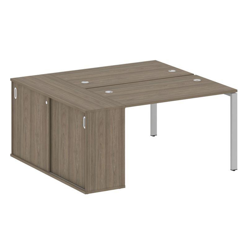 Metal System Рабочая станция с шкафом-купе на П-образном м/к БП.РС-СШК-1.2 Т Вяз Благородный/Металл