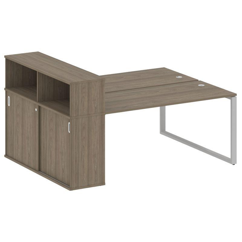 Metal System Рабочая станция с шкафом-купе на О-образном м/к БО.РС-СШК-2.4 Т Вяз Благородный/Металл