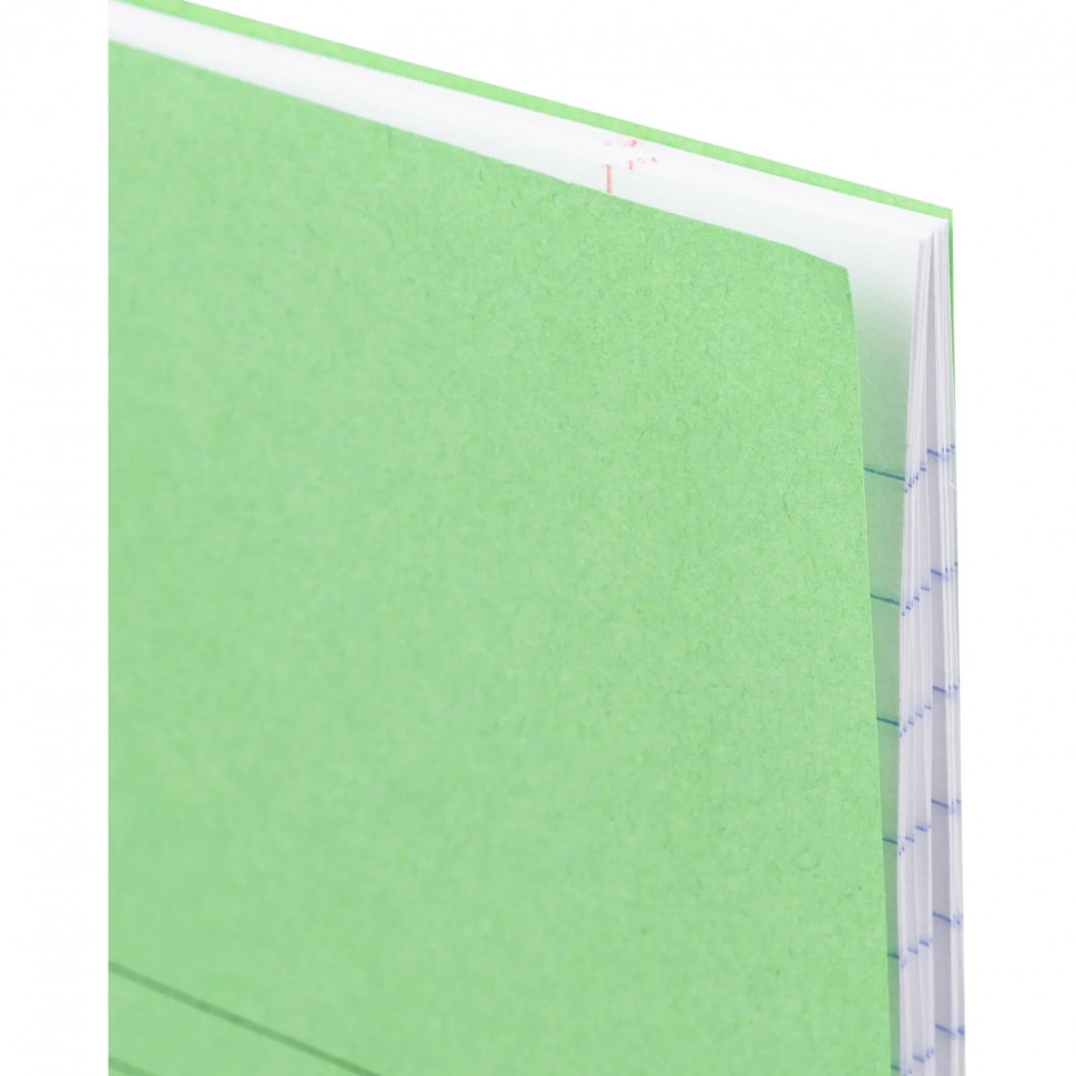 Тетрадь в зеленом офсете 12л., линия, штука, внутр.блок 100% белизна