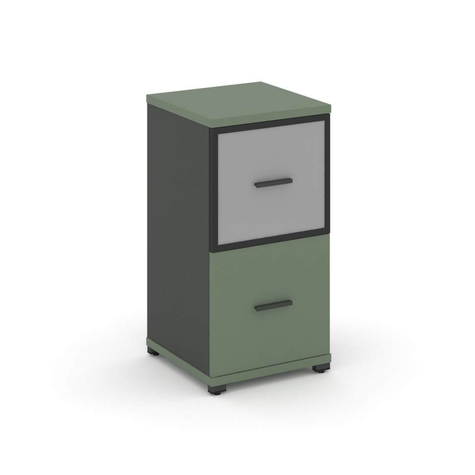 Concept Шкаф 1 узкая секция, 2 ниши CN.STU-212 RMB A Кобо/Антрацит/Металл Антрацит/Сатин 420*420*818