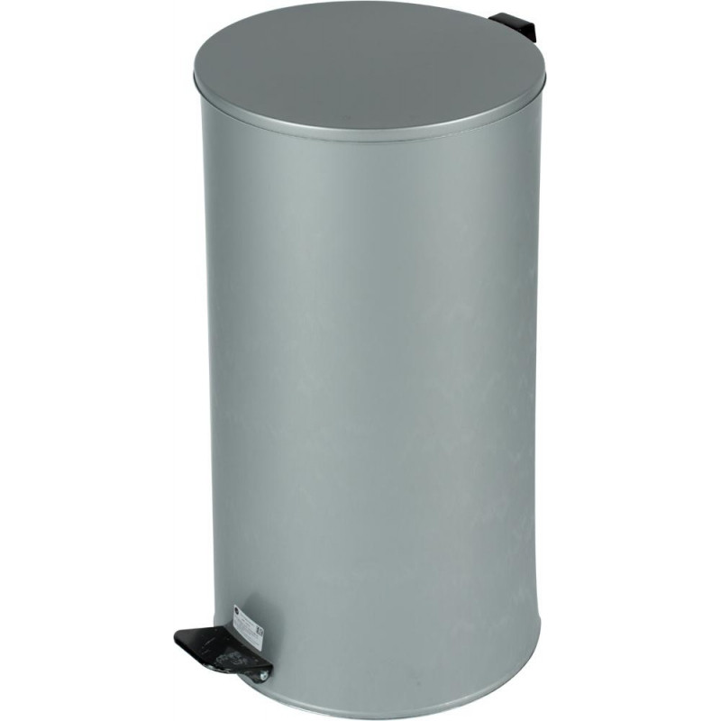 Ведро мусорное с педалью стальное, серое, 300х583мм, объем 40л