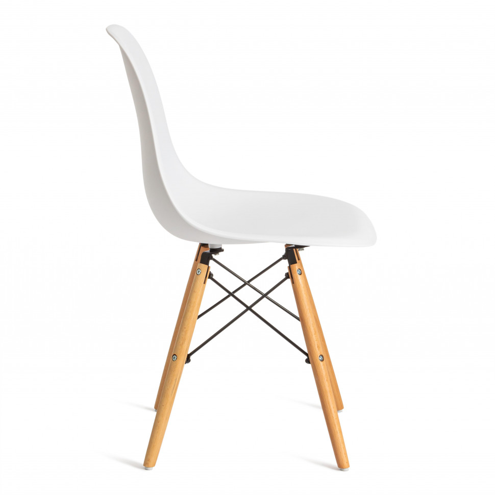 Стул CINDY (EAMES) (mod. 1801) дерево бук/металл/сиденье пластик, 45x51x82 см, White (белый)
