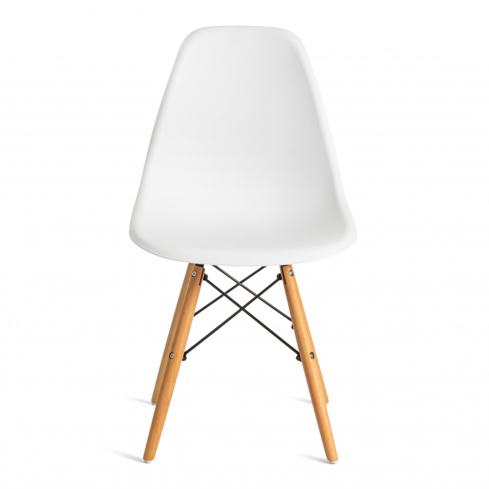 Стул CINDY (EAMES) (mod. 1801) дерево бук/металл/сиденье пластик, 45x51x82 см, White (белый)