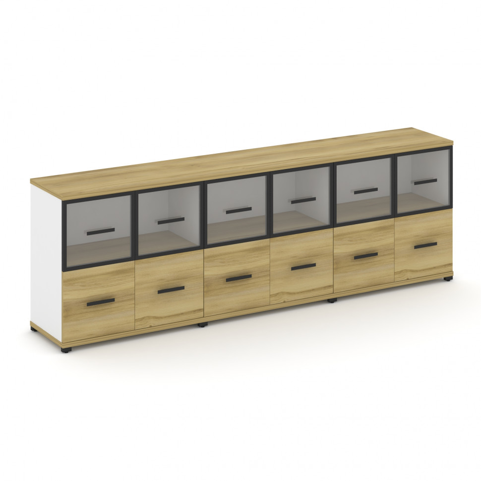 Concept Шкаф 3 широкие секции, 2 ниши CN.STS-232 RPB B Дуб Винченцо/Белый Бриллиант/Металл Черный/Пр Concept Шкаф 3 широкие секции, 2 ниши CN.STS-232 RPB B Дуб Винченцо/Белый Бриллиант/Металл Черный/Пр