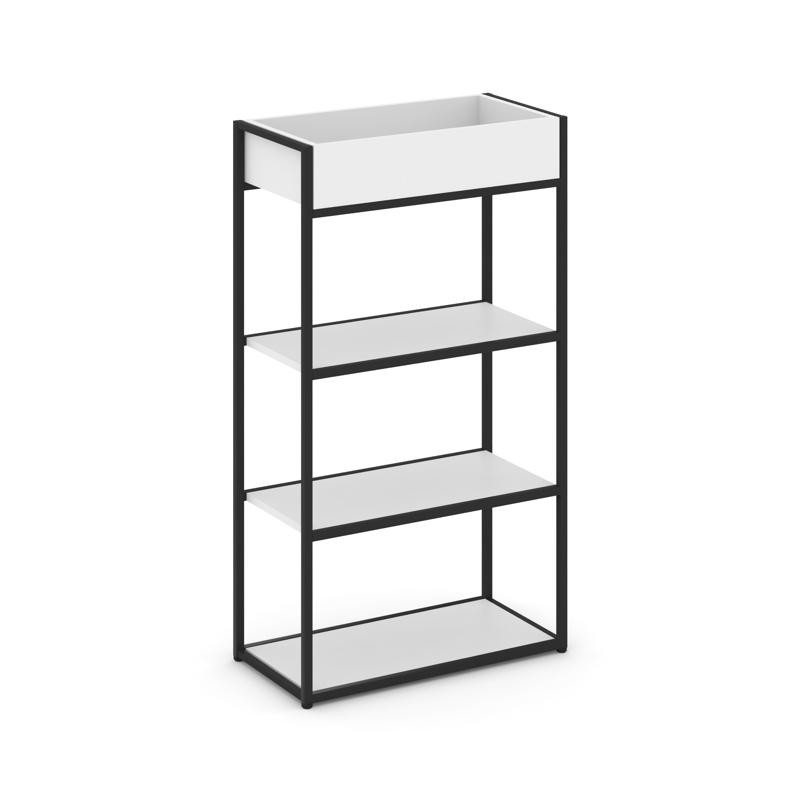 Rift Стеллаж металлический высокий приставной RF.STM-001 Белый Бриллиант/Металл Черный 596*350*1250