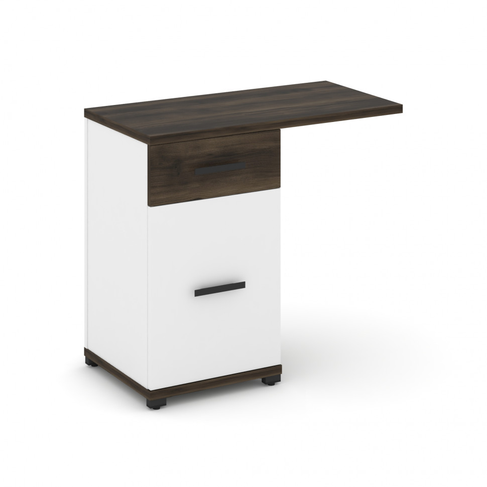 Concept Тумба приставная узкая 1 ящ.+1 распаш. фасад со свесом CN.TUS-003 B Дуб Мали/Белый Бриллиант Concept Тумба приставная узкая 1 ящ.+1 распаш. фасад со свесом CN.TUS-003 B Дуб Мали/Белый Бриллиант
