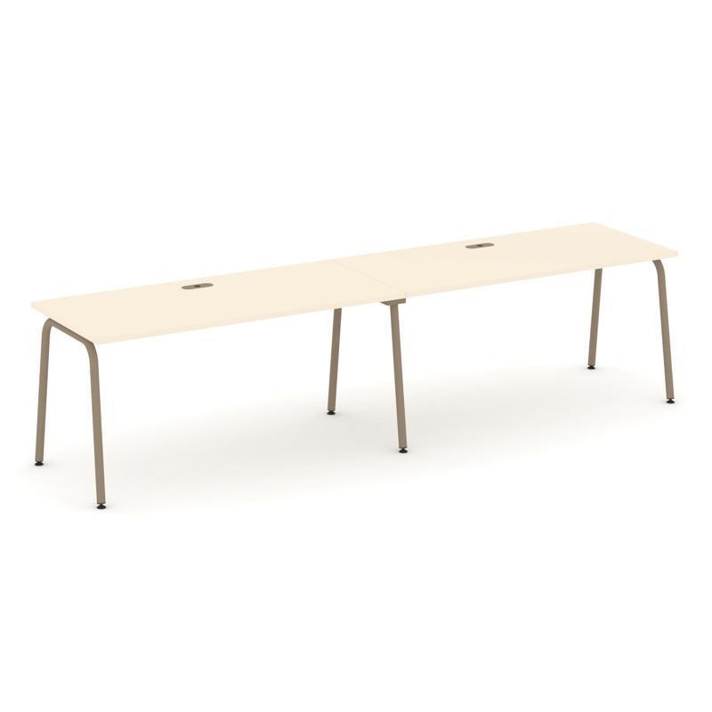 Estetica Рабочая станция 2 места ES.RS-2.4-LK Сатин/Металл Латте 3160*730*750