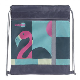 Мешок для обуви, карман на молнии, сетка для вентиляции, светоотражающий, "Фламинго", 46х36 см, СДС-711