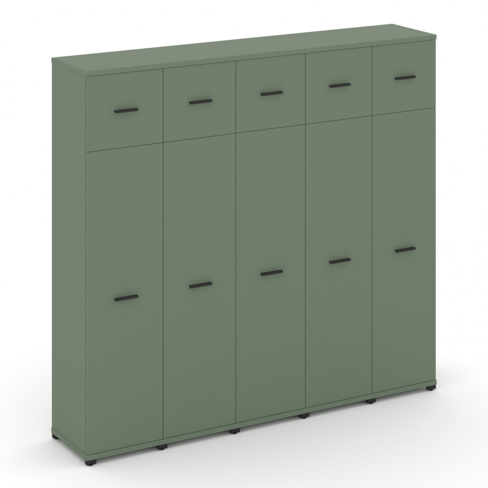 Concept Шкаф 5 узких секций, 5 ниш CN.STU-557 B Кобо/Металл Черный 2084*420*1922