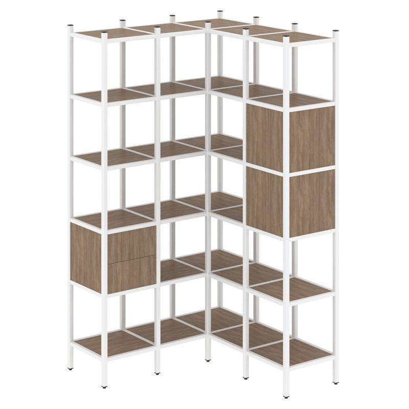 Loft Угловой внутренний стеллаж VR.L-34 Дуб Аризона/Металл Белый 1278*1278*2280 Loft Угловой внутренний стеллаж VR.L-34 Дуб Аризона/Металл Белый 1278*1278*2280