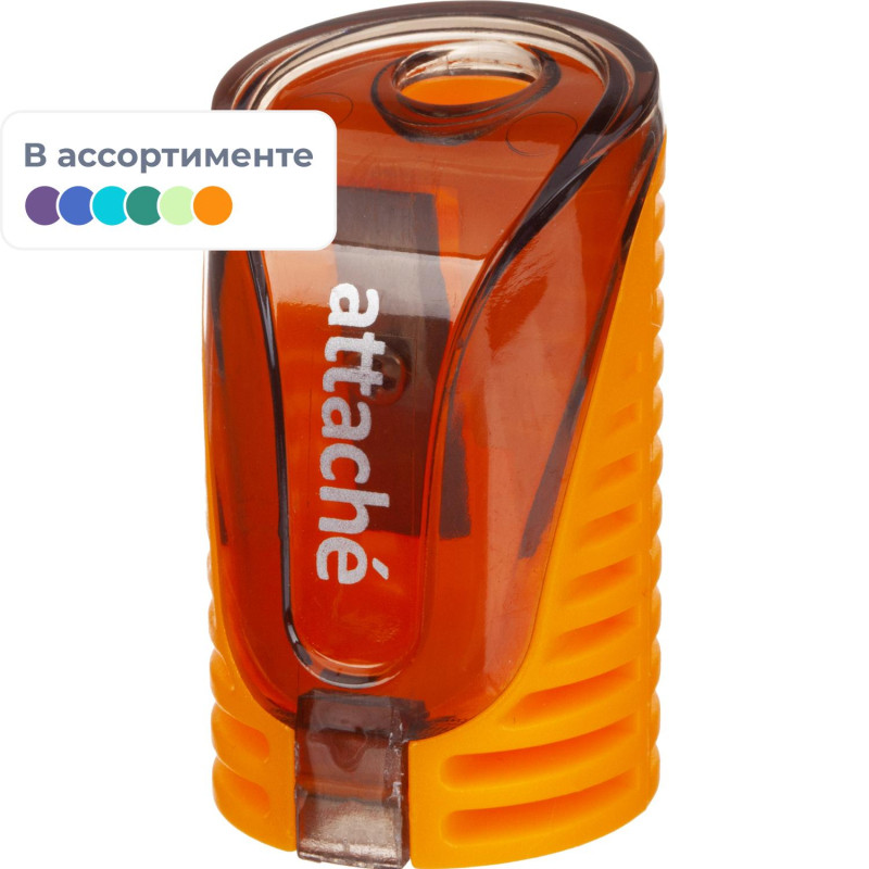 Точилка для карандашей, 1 отв, с контейнером, цв в ассорт, металл, пластик Точилка для карандашей, 1 отв, с контейнером, цв в ассорт, металл, пластик