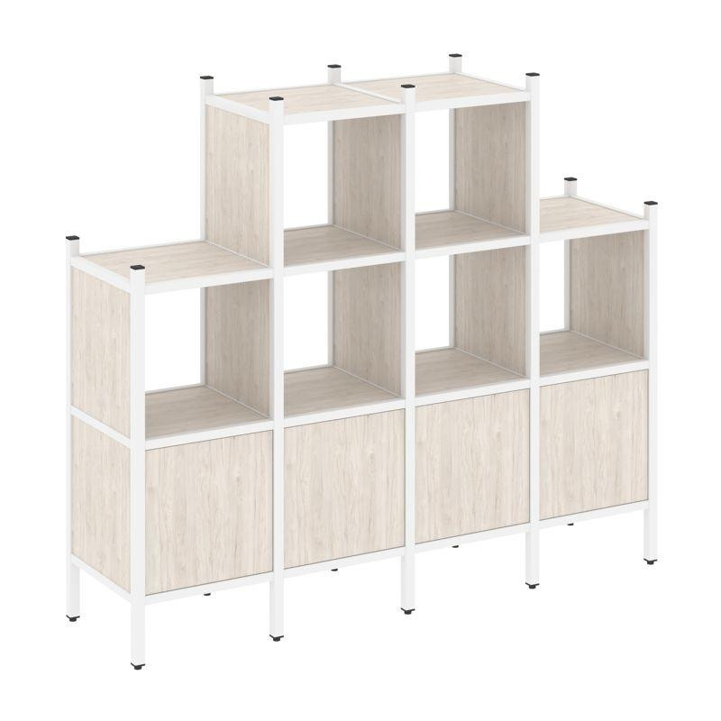 Loft Прямой стеллаж VR.L-16 Денвер Светлый/Металл Белый 1694*446*1458