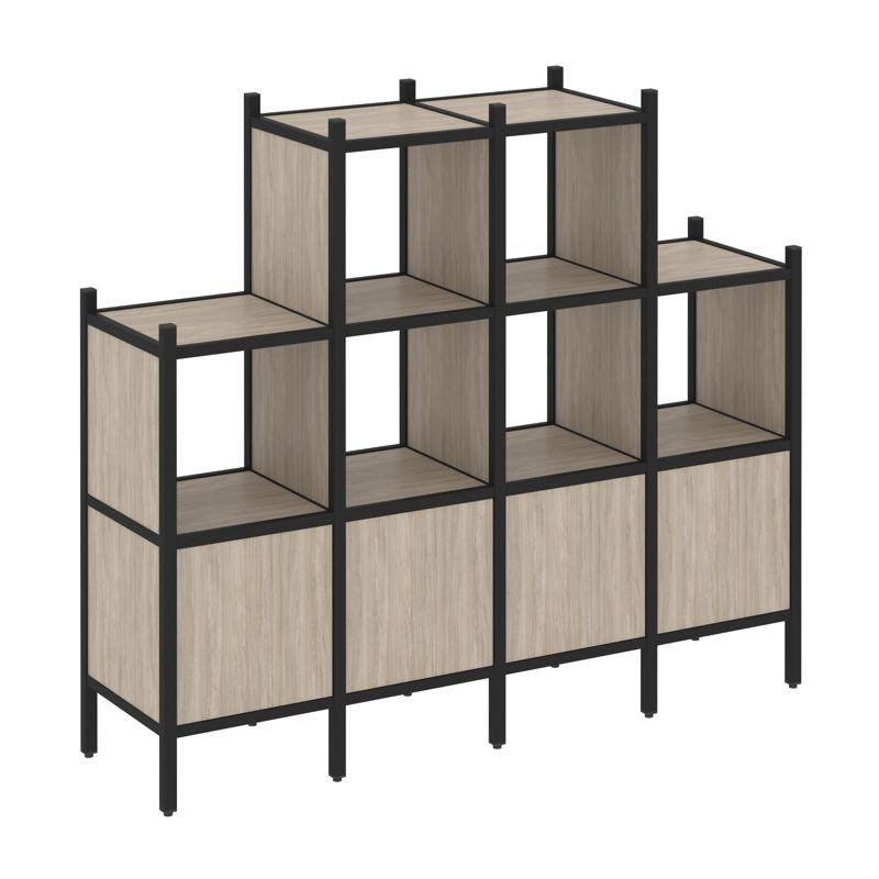 Loft Прямой стеллаж VR.L-16 Дуб Аттик/Металл Черный 1694*446*1458 Loft Прямой стеллаж VR.L-16 Дуб Аттик/Металл Черный 1694*446*1458