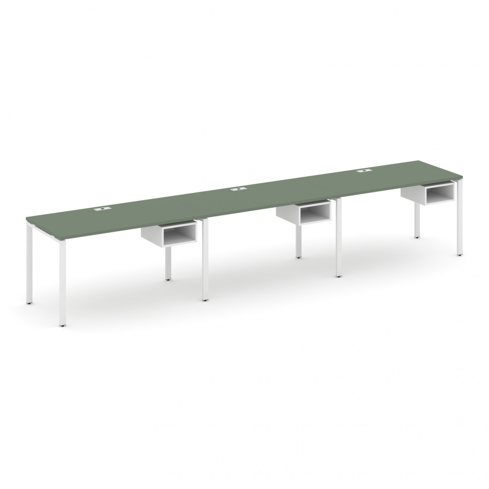 Concept Рабочая станция односторонняя с подвес. тумбами 3 места CN.ORS-124 Кобо/Белый Бриллиант/Мета