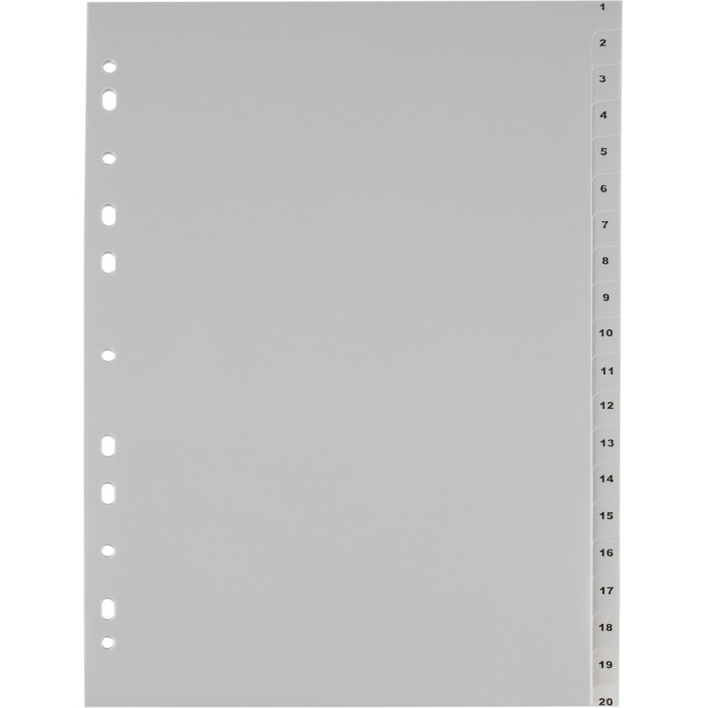 Разделитель листов 20л. цифровые пластик.Комус