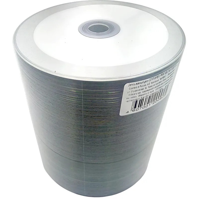 Носители информации CD-R Printable, 52x, Mirex, Bulk/100 UL120008A8T