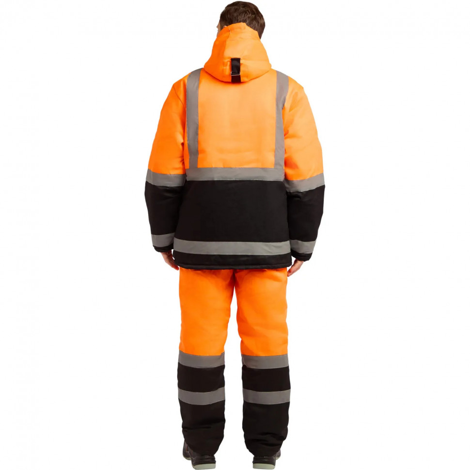 Костюм зим муж (куртка,пк) зд01 оранж/чер 104-108/170-176