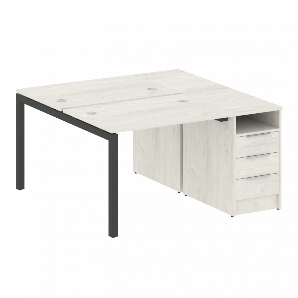 Metal System Quattro Рабочая станция с тумбой на П-образном м/к 50БП.РС-СТП-2.1 Дуб Наварра/Металл А Metal System Quattro Рабочая станция с тумбой на П-образном м/к 50БП.РС-СТП-2.1 Дуб Наварра/Металл А
