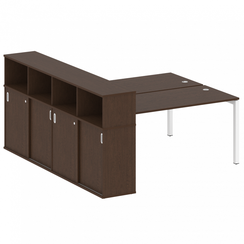 Metal System Quattro Рабочая станция с шкафом-купе на П-образном м/к 50БП.РС-СШК-4.4 Т Венге Цаво/Ме Metal System Quattro Рабочая станция с шкафом-купе на П-образном м/к 50БП.РС-СШК-4.4 Т Венге Цаво/Ме