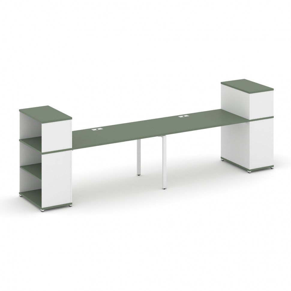 Concept Рабочая станция с опорными стеллажами с надставкой низ. CN.ORS-209 Кобо/Белый Бриллиант/Мета Concept Рабочая станция с опорными стеллажами с надставкой низ. CN.ORS-209 Кобо/Белый Бриллиант/Мета