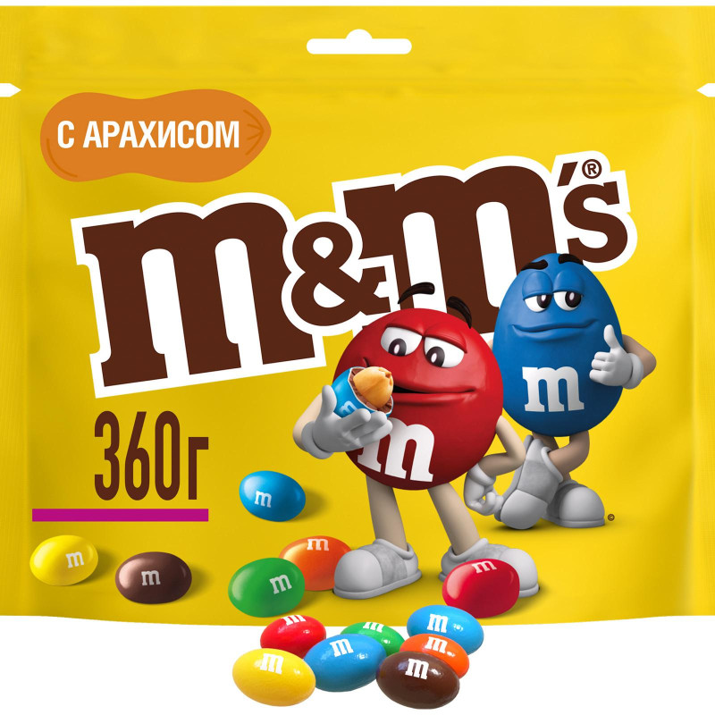 Драже M&amp;M`s с арахисом и молочным шоколадом, 360г