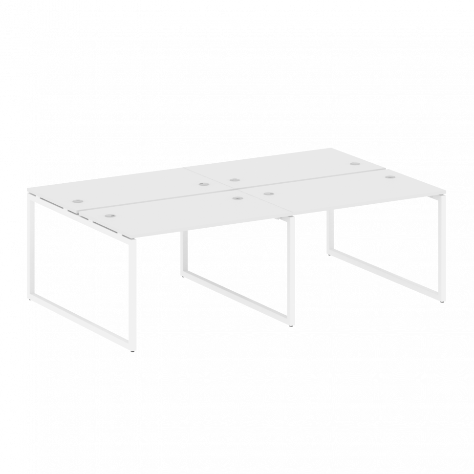Metal System Quattro Рабочая станция на 4 места на О-образном м/к 40БО.СМ-4.2 Белый/Металл Белый 240