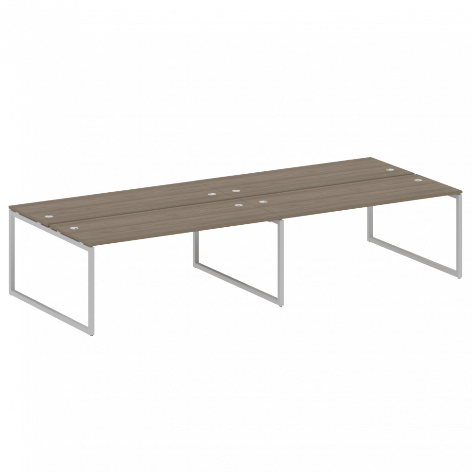 Metal System Quattro Рабочая станция на 4 места на О-образном м/к 40БО.СМ-4.5 Вяз Благородный/Металл