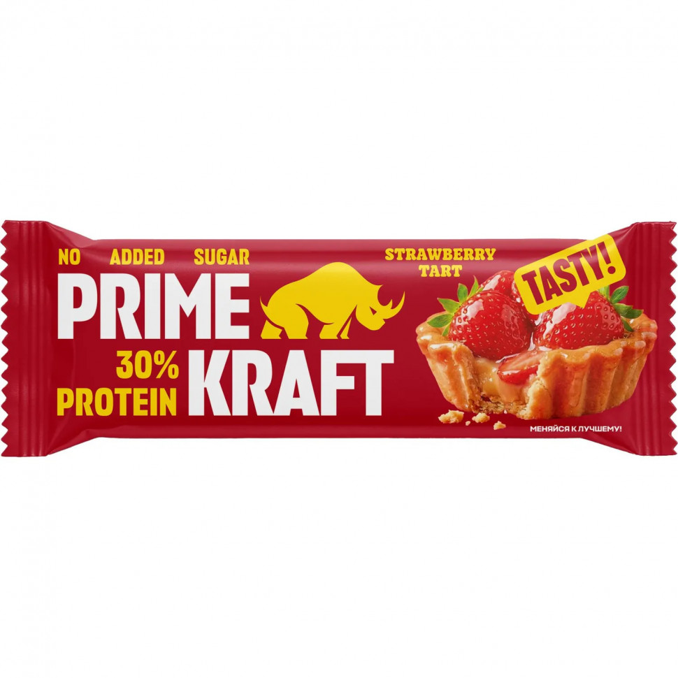 Батончик PRIMEKRAFT Клубничный тарт с выс содерж бел, 40гx15шт/уп