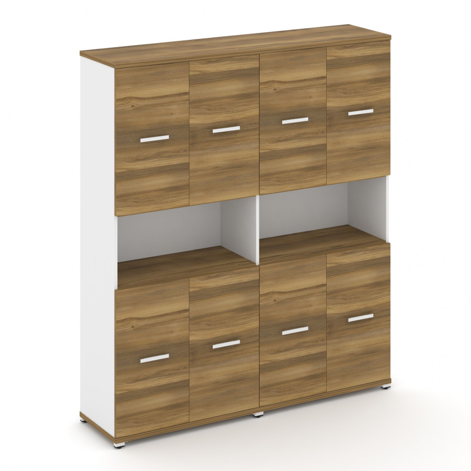 Concept Шкаф 2 широкие секции, 5 ниш CN.STS-523 W Сандал Янтарный/Белый Бриллиант/Металл Белый 1668*