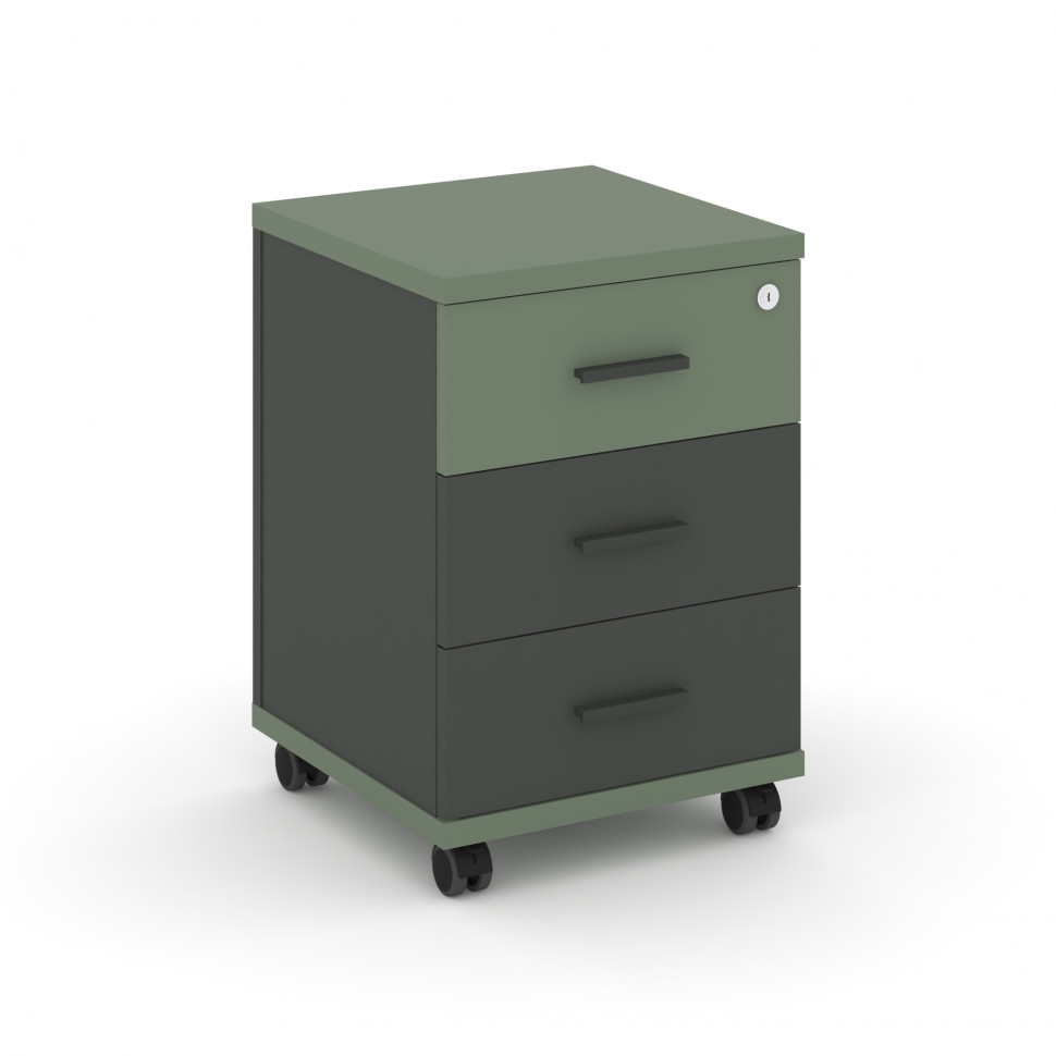 Concept Тумба мобильная 3 ящ. CN.TUM-003 A Кобо/Антрацит/Металл Антрацит 420*420*615