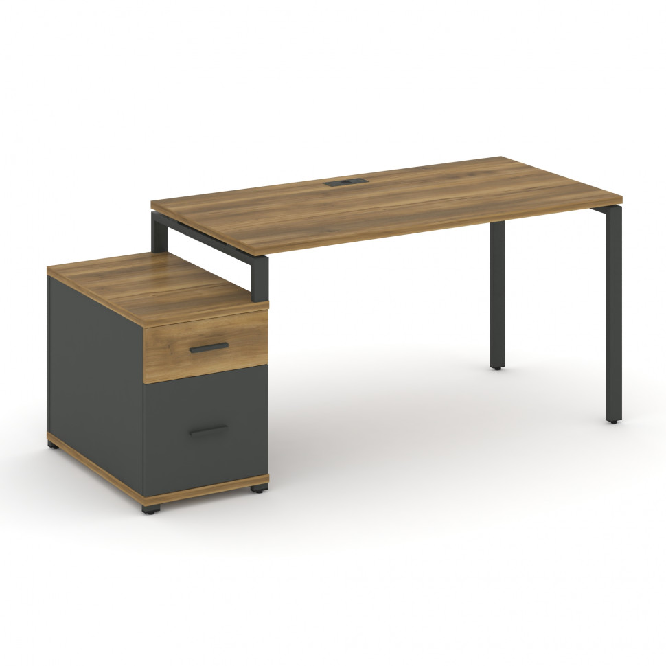 Concept Стол письменный с 1 опорной тумбой CN.SP-306 A Сандал Янтарный/Антрацит/Металл Антрацит 1180 Concept Стол письменный с 1 опорной тумбой CN.SP-306 A Сандал Янтарный/Антрацит/Металл Антрацит 1180