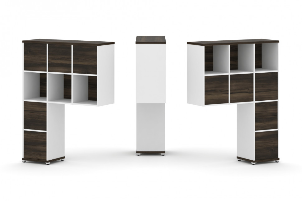 Concept Надставка высокая CN.DNV-006 Дуб Мали/Белый Бриллиант/Металл Белый 1099*350*1486