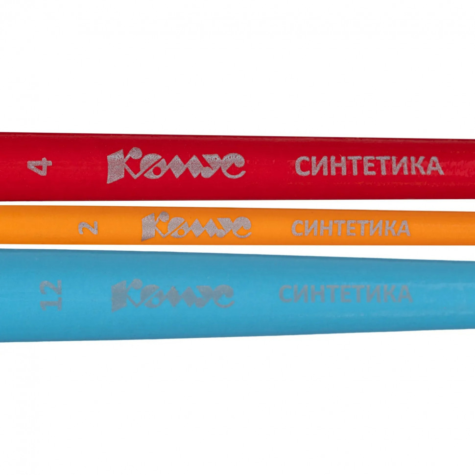 Набор кистей Комус Класс Star way,синт,кр(№2,4),плос(№12),3шт в уп.с европ Набор кистей Комус Класс Star way,синт,кр(№2,4),плос(№12),3шт в уп.с европ
