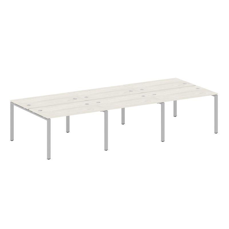 Metal System Рабочая станция на 6 мест на П-образном м/к БП.СМ-6.2 Дуб Наварра/Металл Серый 3600*147 Metal System Рабочая станция на 6 мест на П-образном м/к БП.СМ-6.2 Дуб Наварра/Металл Серый 3600*147