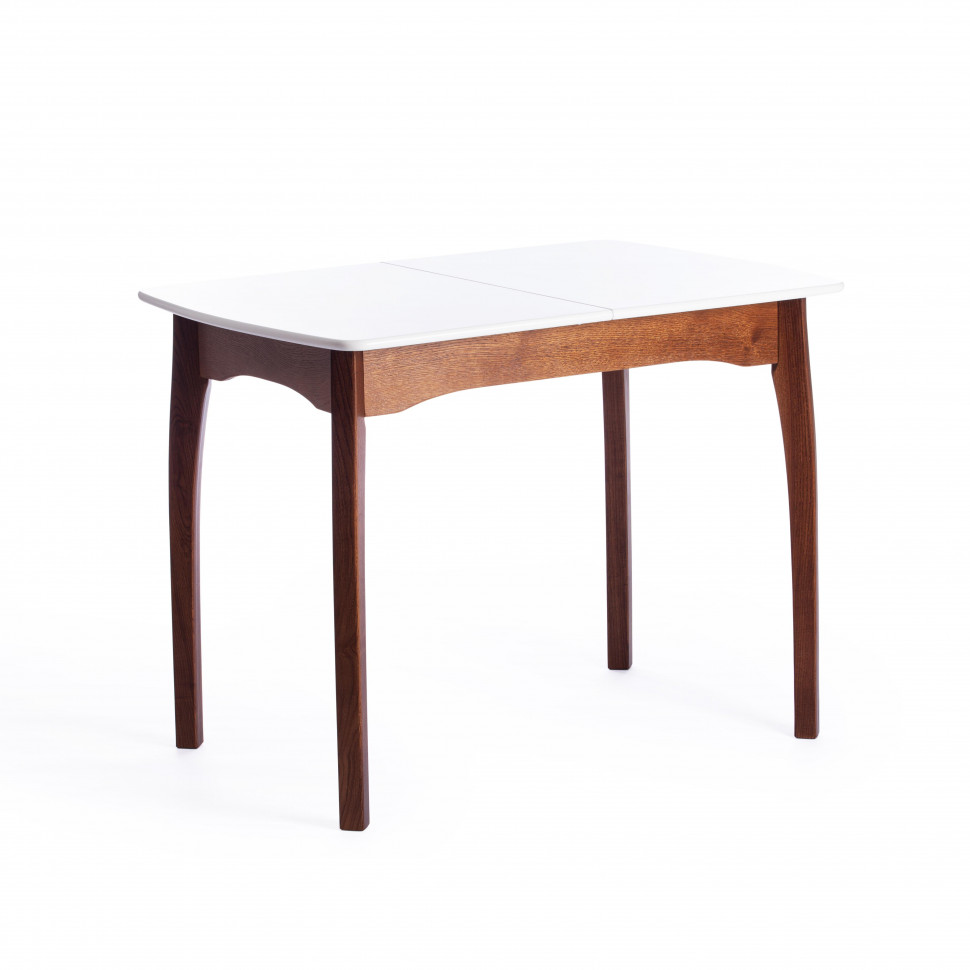 Стол CATERINA бук, мдф, 100+30x70x75, коричневый, белый