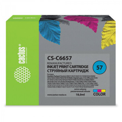 Картридж струйный CACTUS (CS-C6657) для HP Deskjet 5150/5550/5600/5850, цветной