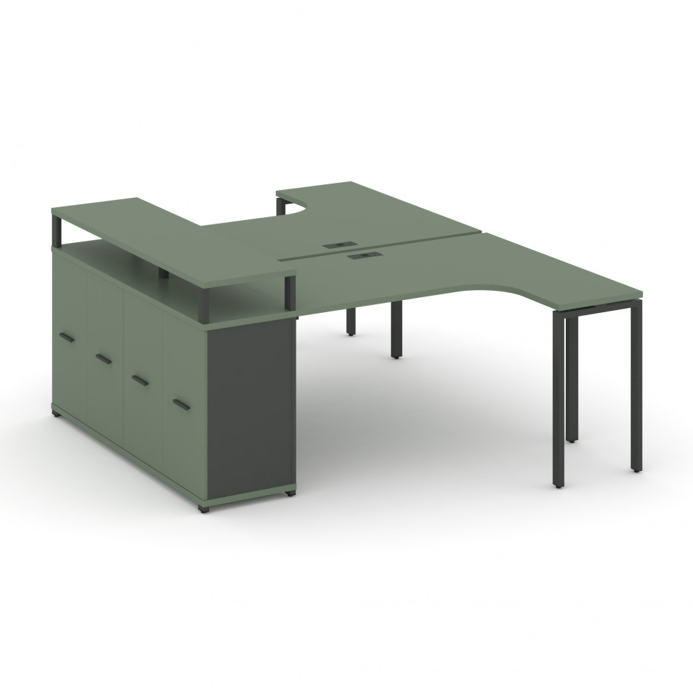 Concept Рабочая станция с опорным распаш. шкафом с верх. горизонтом CN.DSA-211 A Кобо/Антрацит/Метал