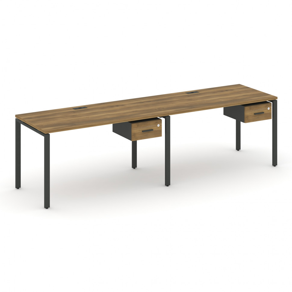 Concept Рабочая станция односторонняя с подвес. тумбами 2 места CN.ORS-110 A Сандал Янтарный/Антраци