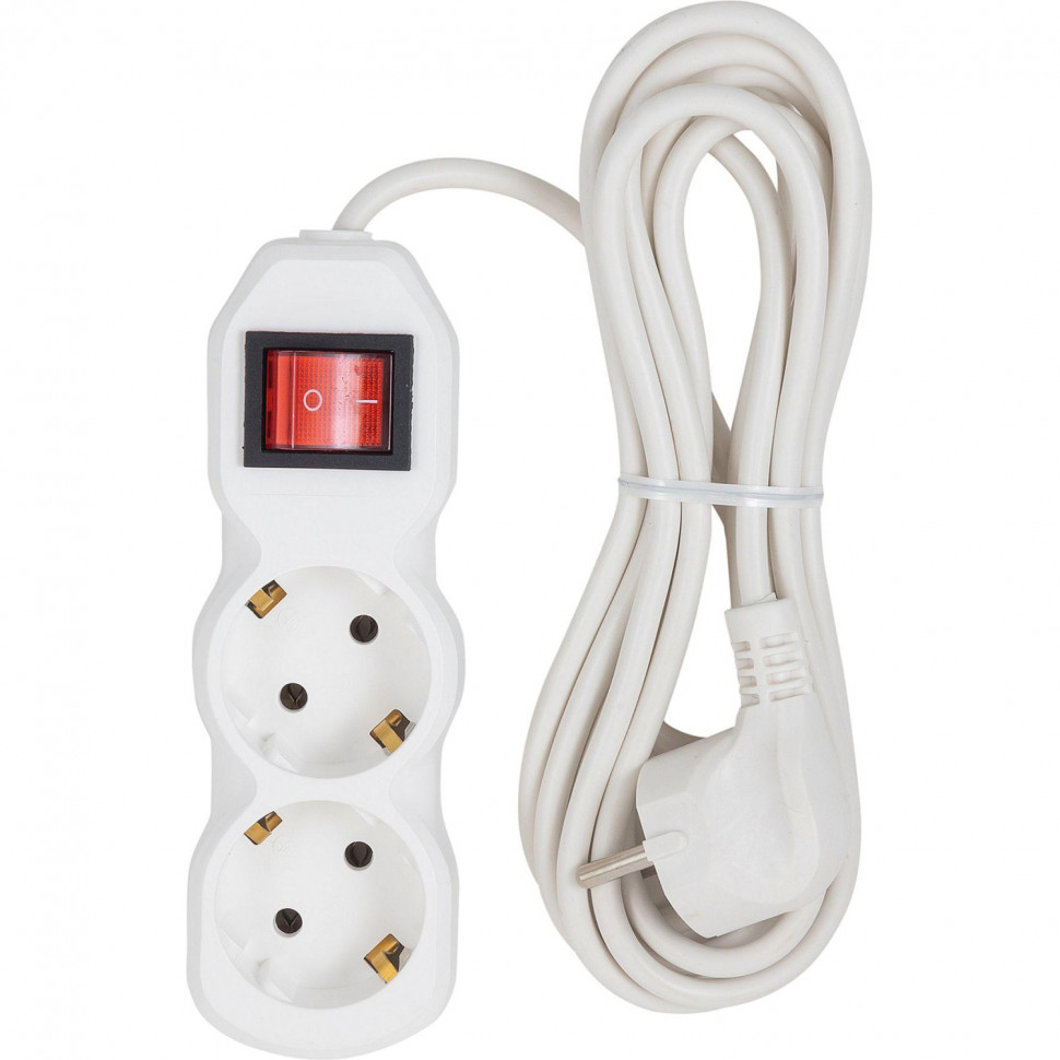 Сетевой фильтр BigTech ST210-5-W(2р/5м/10А/2,2кВт/3х0,75 мм2/белый)