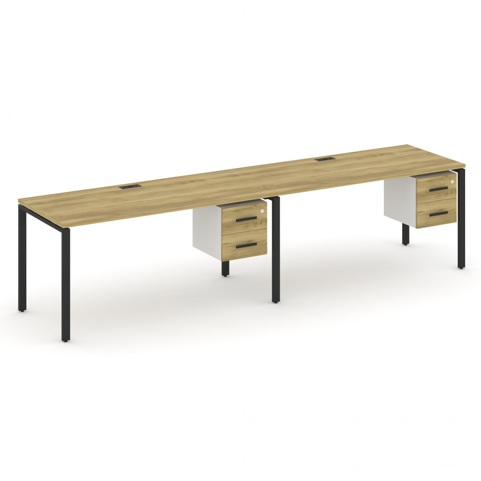 Concept Рабочая станция односторонняя с подвес. тумбами 2 места CN.ORS-116 B Дуб Винченцо/Белый Брил Concept Рабочая станция односторонняя с подвес. тумбами 2 места CN.ORS-116 B Дуб Винченцо/Белый Брил
