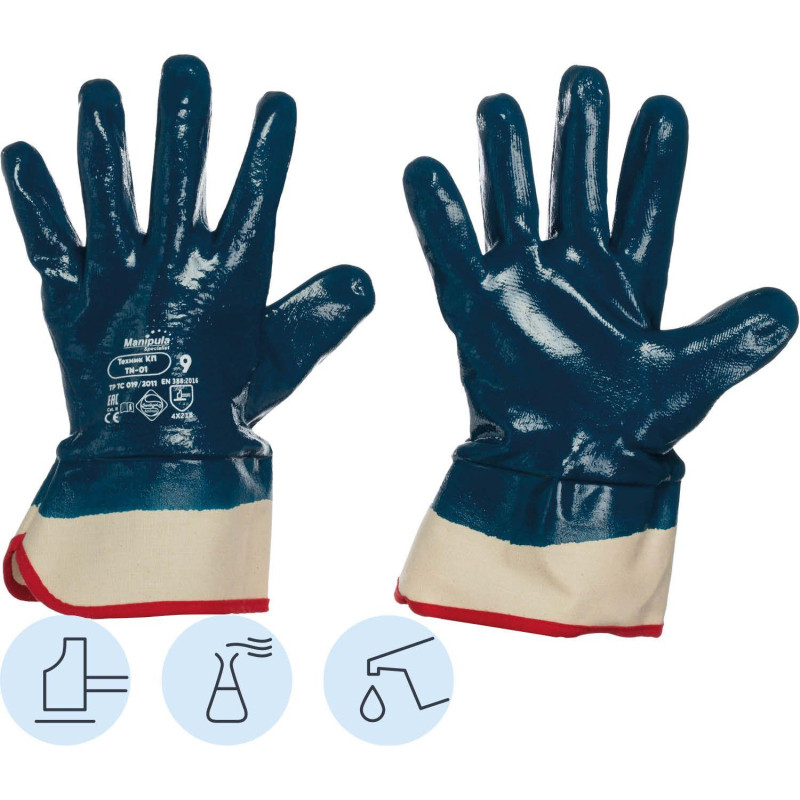 Перчатки защитные нитрил/джерси Manipula ТЕХНИК КП (TN-01/MG-224) р.9