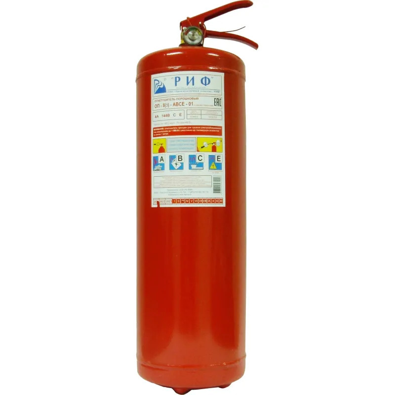Огнетушитель порошковый ОП-8 (з) АВСЕ РИФ (ЗПУ Латунь) 1шт