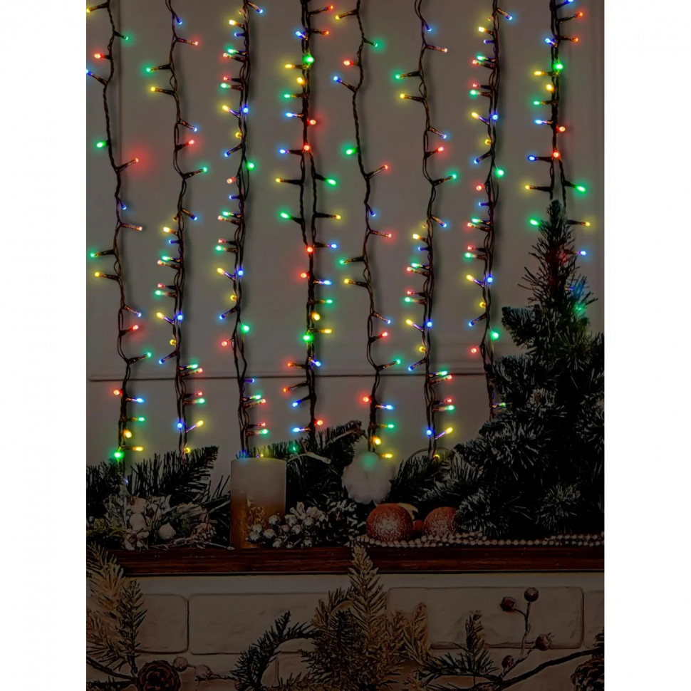 Гирлянда светодиодная НГ 220LEDламп,300x200cм,220B,мультицв,8реж,IP20,92811