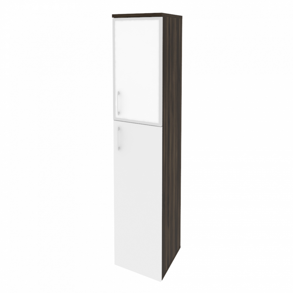 Onix Шкаф высокий узкий правый O.SU-1.7 R (R) white Дуб Мали/Белый Бриллиант/Стекло White 400*420*19