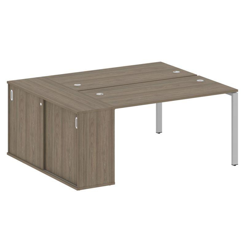 Metal System Рабочая станция с шкафом-купе на П-образном м/к БП.РС-СШК-1.3 Т Вяз Благородный/Металл