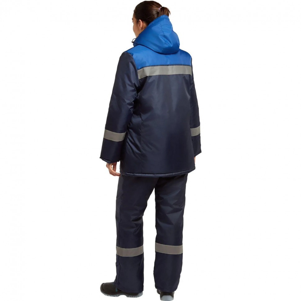 Куртка рабочая зимняя женская з46-КУ син/вас (р.48-50) 158-164