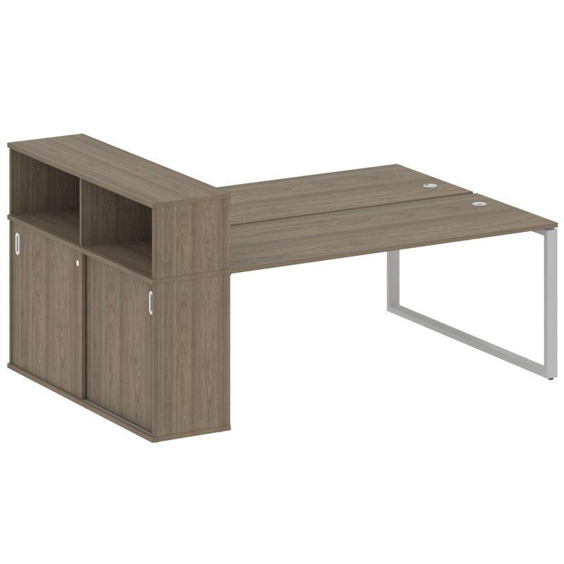 Metal System Рабочая станция с шкафом-купе на О-образном м/к БО.РС-СШК-2.5 Т Вяз Благородный/Металл