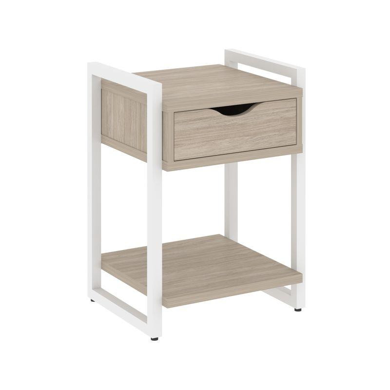 Loft Тумба на регулируемых опорах с ящ. и полкой VR.L-T1.O Дуб Аттик/Металл Белый 500*460*719